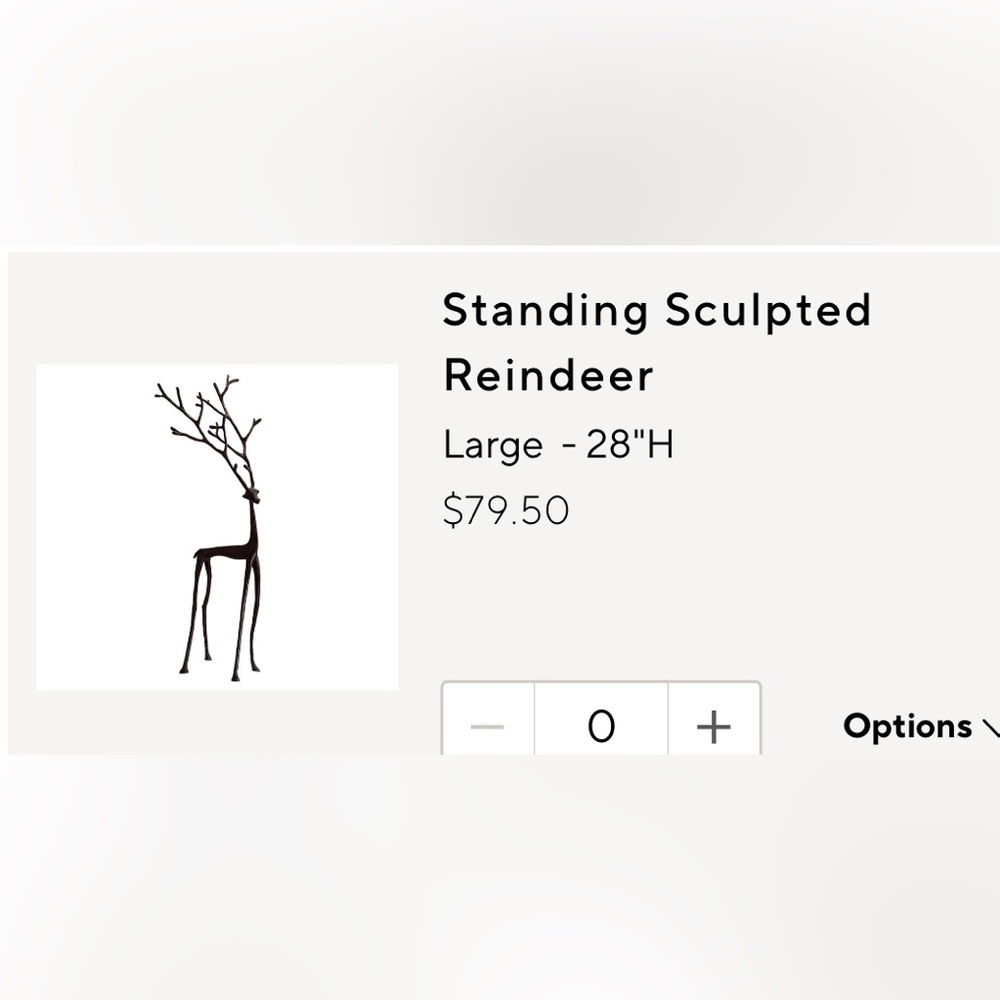 Bronze Metal Reindeer Sculpture - Picture 4 of 4